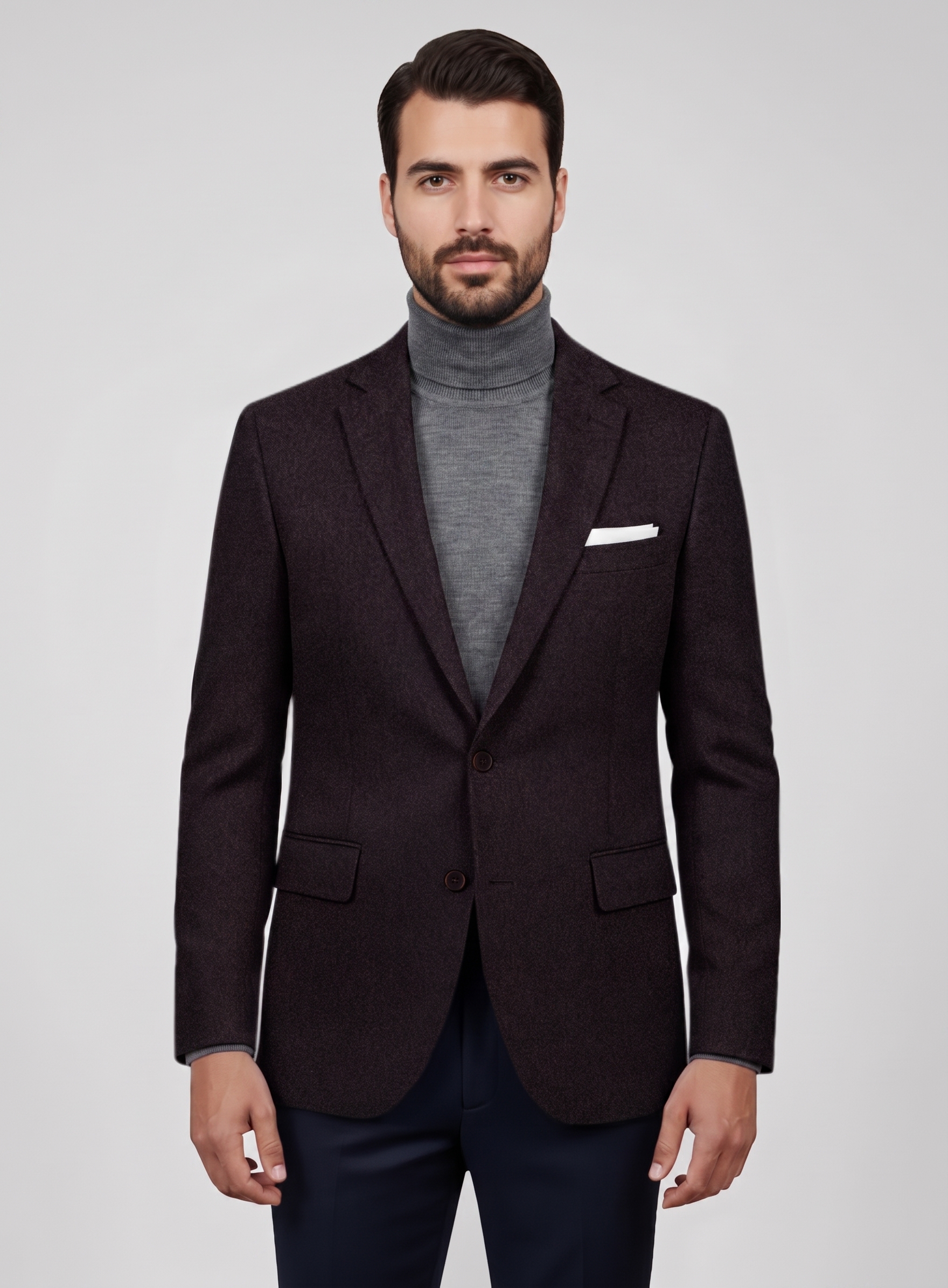 Modelo vistiendo saco de cashmere Bosco